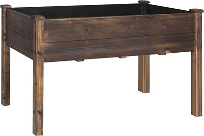 MUPATER 48 x 24 x 30in Raised Garden Bed, Wood Elevated Planter Box with Legs, Outdoor Raised Beds for Gardening, Backyard, Patio and Balcony, Rustic