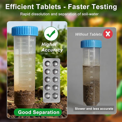 Soil Test Kit 4-in-1 for Lawns & Gardens – 40 Tests (pH, Nitrogen, Phosphorus, Potassium) – Easy Soil Testing Kit for Vegetable Garden, Lawn & Plants