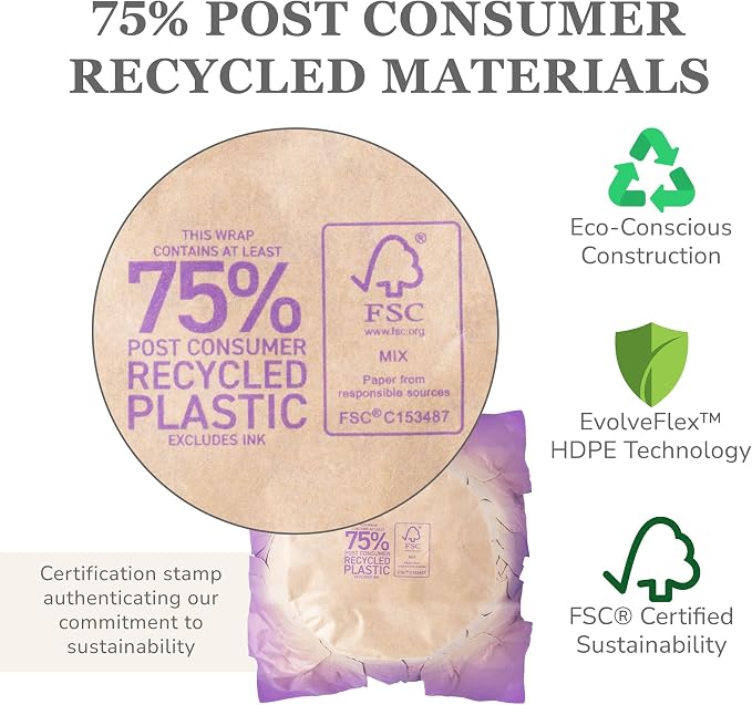 6” AZA Plant Pot Covers, FSC® Certified Recycled Kraft Paper, Decorative Plant Sleeve for House Plants, Reusable and Gift-Ready for Potted Flowers, Purple, Pack of 5