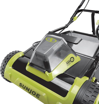 Sun Joe Cordless Electric Push Lawn Mower with 11.9-Gal Bag, 15-Inch Cutting Width, 360W Motor - Heavy-Duty Yard Trimmer for Gardening Care and Maintenance, IONMAX 24V-CRLM15