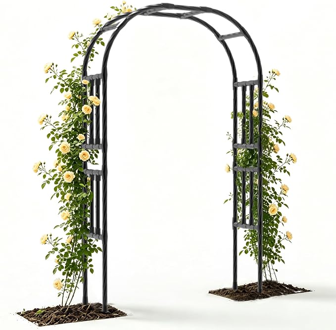 BUKLIYN Garden Arch Trellis - Length: 59in, Height: 94.5in Garden Trellis for Climbing Plants Outdoor - Garden Arch for Lawn, Party, Ceremony Wedding Decoration