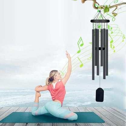 Garden Wind Chimes with 6 Aluminum Alloy Tubes and Hook,Memorial Wind Chimes for Home Decor Garden Patio Outdoor