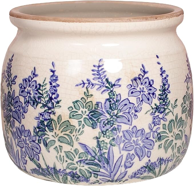 Xiaan Jiaju Pots for Plants, Ceramic Planters for Indoor/Outdoor Plants, 6.29'' Plant Pots Indoor with Drainage, Vase & Planters, Vintage Rustic Pots for Indoor Plant, House & Home Decor, Vintage Blue