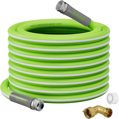 RVMATE RV Water Hose 100FT, 5/8” Inner Diameter Drinking Water Hose Lead-free, No Leaking Garden Hose For RV/Trailer/Camping, RV Accessories