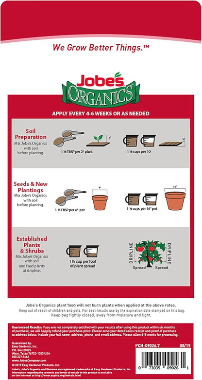 Jobe’s Organics Granular Garden Fertilizer, Easy Plant Care Fertilizer for Vegetable Gardens and Tomato Plants, 4 lbs Bag