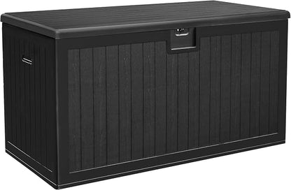 YITAHOME 180 Gallon Large Deck Box with Side Handles | Double-Wall, Black