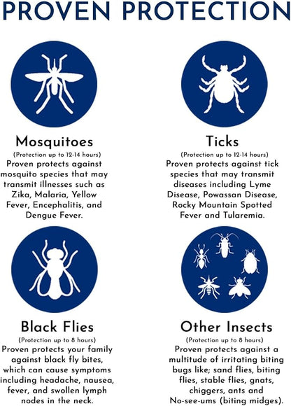 Proven Insect Repellent Lotion for Mosquitoes, Ticks & Black Flies - (2 Pack) 6 fl oz - DEET Alternative Mosquito Repellent - Up to 14-Hour Protection - Great for Camping or Hiking - Odorless