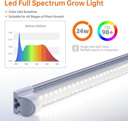 Bstrip Indoor Greenhouse with Grow Light, Mini Green House with 4 Pack T8 Full Spectrum Plant Lights with Timer, Indoor Greenhouse Cabinet for Indoor Plant, Seed Starting, Seed Tray, 29.5"x13.8"x59"
