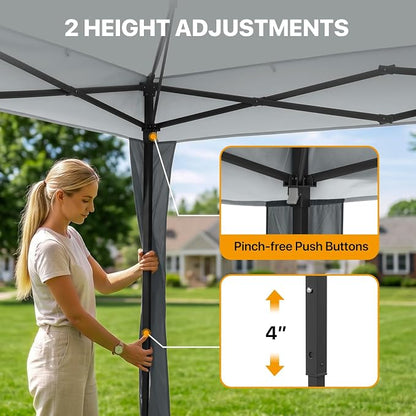 COOS BAY 11x11 Pop Up Gazebo with Mesh Netting, Instant Outdoor Canopy Tent, Water Resistant Shelter with UPF 50+ UV Protection, 121 Sq Ft Coverage, Gray