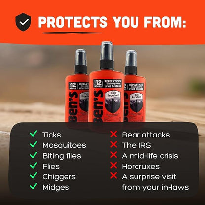 Ben's Tick Repellent - Tick, Mosquito & Insect Repellent Spray for Adults & Children - Bug Spray with 20% Picaridin - Offers 12 Hours of Protection - 3.4 Fl Oz (Pack of 2)