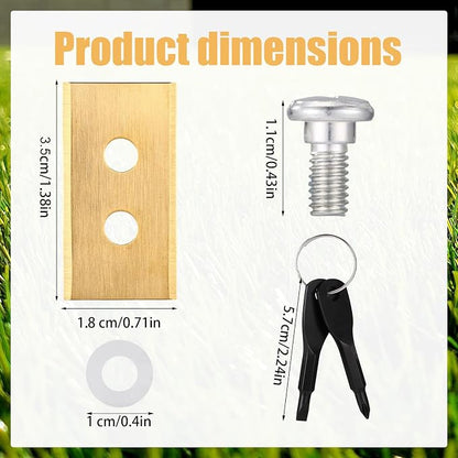 40pcs Gold-Tone Replacement Blades, Stainless Steel Replacement Robotic Lawnmower Blades with Washers Screws and Screwdriver for Mammotion 2 Awd Luba & Yuka All Series Robot Lawn Mowers (Style 2)