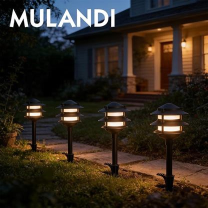 4 Pack Pathway Lights Outdoor, Metal IP54 Waterproof Bright Integrated LED Landscape Light for Walkway Garden Yard Patio Decoration, 3000K Warm White, Black, ETL UL CSA Qualified