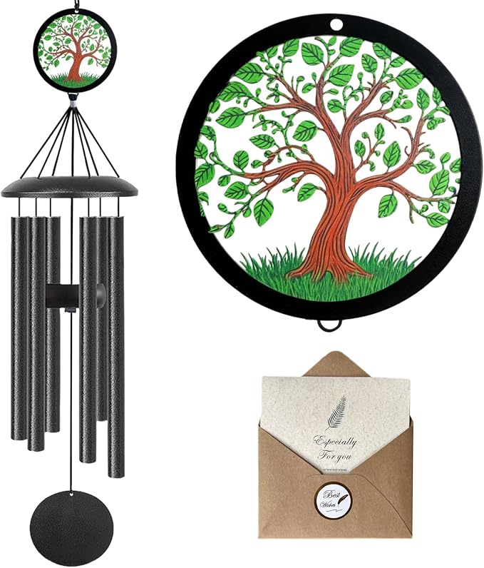 50" Tree of Life Wind Chimes for Outside Deep Tone, Deep Resonant Tone Memorial Sympathy Gifts for Loss of Loved One, Outdoor Garden Yard Decor for Mom Dad Grandma