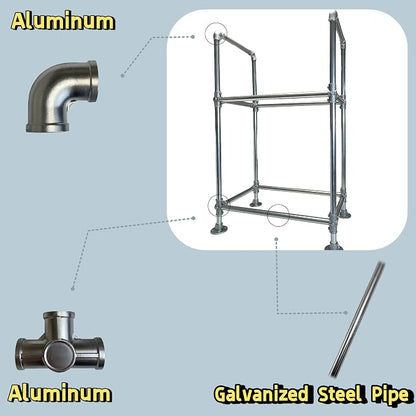 2ft Heavy Duty Firewood Rack with Dual-Tier Structural Design | Constructed with Galvanized Steel Pipes and Featuring a Firewood Rack Cover,Load-bearing Capacity 1,000 lbs,Indoor/Outdoor