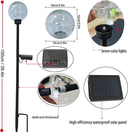 Solar Garden Lights, 6 Pack Multi-Color Changing Solar Globe Lights Outdoor Waterproof Decorative for Yard, Powered Glass Ball Garden Lights for Patio Decoration (6pack)