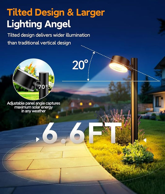 ELECLINK 12 Pack Solar Pathway Lights Outdoor, Adjustable Solar Powered Garden Lights with Bigger LED Lens, Auto On/Off Outdoor Waterproof Solar Lights for Yard Patio Lawn Sidewalk Walkway Driveway