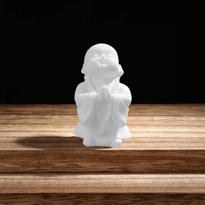Carefree Fish Buddha Statue Minimalist Sandstone Buda Ornament Monk Figurine Zen Decor Bring Home a Ray of Sunshine