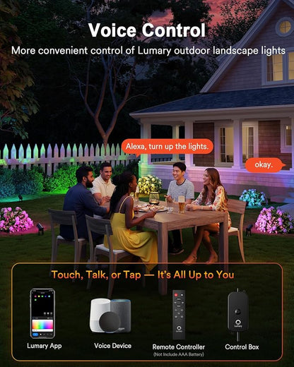 Lumary Smart Landscape Lights Pro 500LM, 6 Pack Color Changing Landscape Spotlights IP65 Waterproof, RGBAICW Low Voltage Outdoor Lights for Garden Yard and Pathway, APP/Remote/Voice Control, 65FT | RGBAICW color changing, 2200K-6500K white, IP65 outdoo...