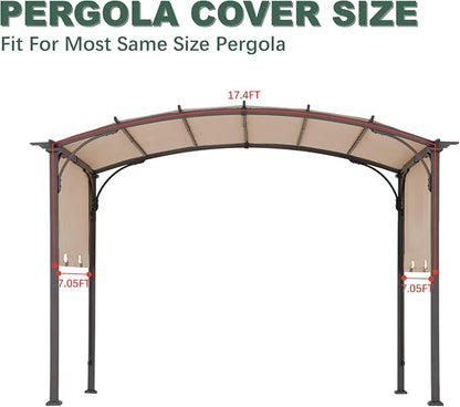 85''x 208'' Universal Replacement Pergola Cover for Pergola L-PG080PST and Other Same Size of Pergolas, (Light Beige)