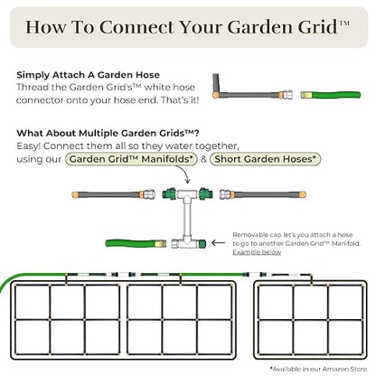 Garden Grid Watering System, 4x4 | Garden Watering System for Raised Beds - But Better | Pre-Assembled, Waters Every Plant Evenly, 1-Min Setup | Square Foot Gardening | US-Made | Standard 44"x44"