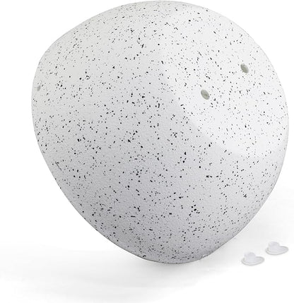 Meowell 10 inch Hanging Planters for Indoor Outdoor Plants, 2 Pack Hanging Flower Pots with Drainage Holes and Chain for Garden Porch, Plastic Hanging Baskets for House Plants, Speckled White