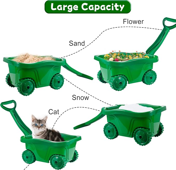 Kids Gardening Tools with Outdoor Yard Wheelbarrow Set Toys, Ages 3+ | Shovel Rake and Trowel, Summer Outdoor Weeds Yard Digging Play, Easter Birthday Gift for Boys Girls Age 3+Years Old
