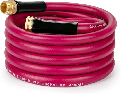 WELLUCK Garden Hose 5/8 in x 25 ft, Heavy Duty Durable Anti Kink Flexible Garden Water Hose for Drinking Water Safe BPA Free, All-weather Lightweight Water Hose for Garden RV Camper Marine