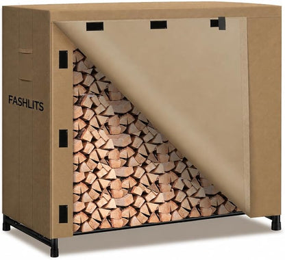 4ft Firewood Rack Cover, Waterproof Heavy Duty 600D Oxford | Storage Wood Rack Cover for Patio, Yard, Indoor and Outdoor Use(Cover Only, Rack Not Included)