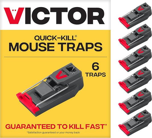 Victor M123SSR Quick-Kill Easy Set Mouse Trap,6 Reusable Victor Mouse Traps,(Pack of 6)