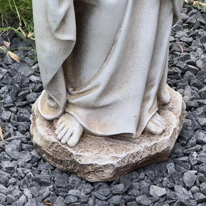 Grace4Joy Virgin Mary Statue Outdoor, 24 Inches Blessed Mother Mary Garden Statue, Rustic Saint Mary Holding Lilies Outdoor Sculpture for Home Yard Patio Lawn Hallway Decor