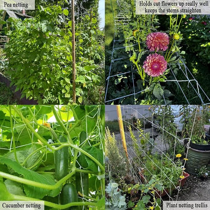 Plant Trellis Netting, 5x350 Ft Polyester Square Mesh Trellis Net Support for Climbing Plants, Bean, Pea, Garden Bed Vines, Grow Tents