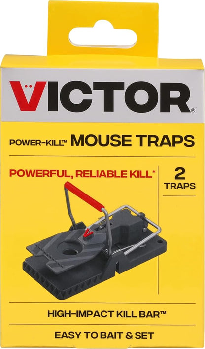 Victor Power-Kill Mouse Traps, 6-Pack Humane Snap Traps | Indoor Mice Control, Reusable Easy Set Rodent Traps, Safe for Use Around People and Pets When Used as Directed