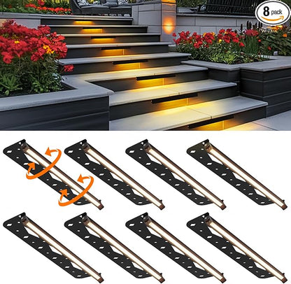 Teekuv 8 Pack 12 Inch LED Hardscape Lighting, 6W Retaining Wall Lights IP65 Waterproof Paver Lights, 12V AC/DC Low Voltage Outdoor Soft White 2700K Landscape Wall Lighting 50,000 Hours Lifespan