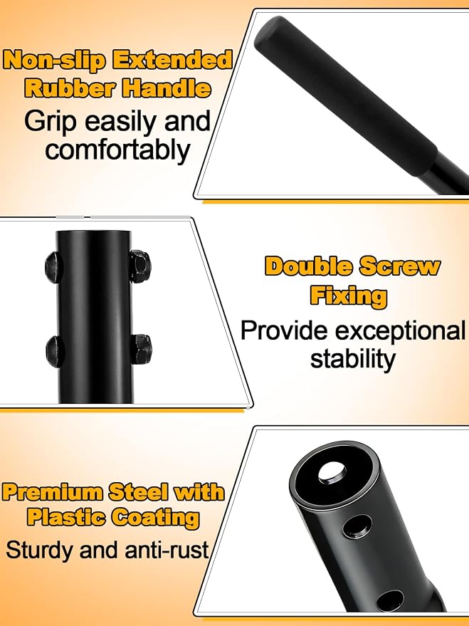 Heavy-Duty Steel Tamper, 8x8 Inch Laborsaving Ergonomic Hand Soil Tamper, Garden Landscaping Tool for Ground & Gravel Leveling Dirt Compactor, 48 Inches Total