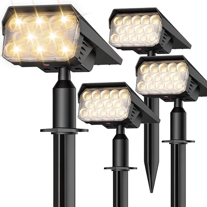 Solar Lights Outdoor Waterproof IP65, 56 LED 3 Lighting Modes Solar Spot Lights Outdoor, Solar Powered Landscape Lighting for Yard Pathway Garden, 4 Pack (Warm White)