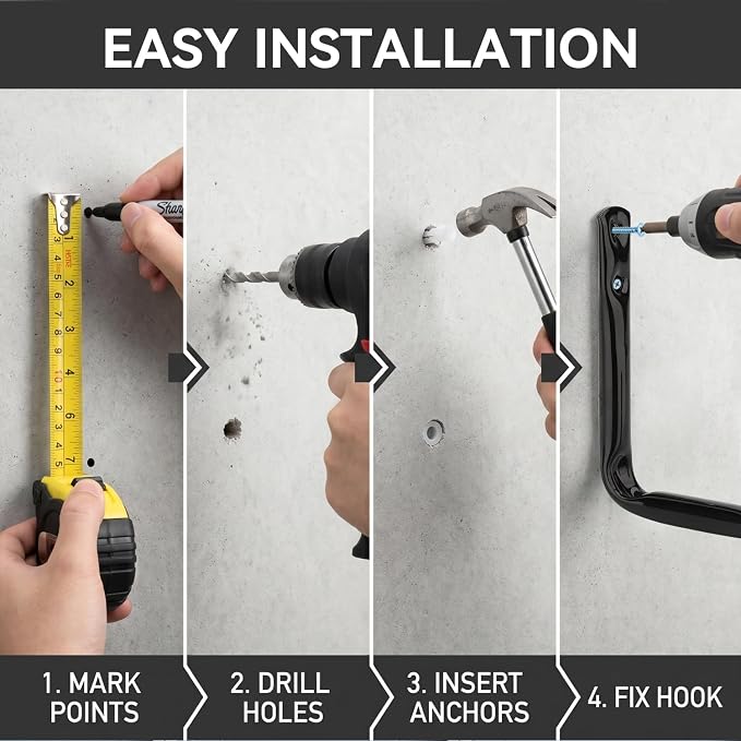 Garage Storage Hooks, Wall Mount Heavy Duty J Utility Hangers