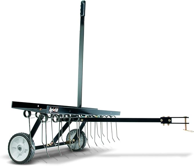Agri-Fab 48 In Tow Behind Lawn Dethatcher with 24 Durable Spring Steel Tines and Universal Hitch