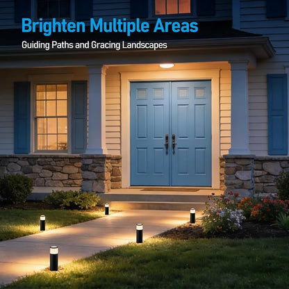 LEONLITE 4-Pack RGBCW Low Voltage Bollard Pathway Lights, 4.5W 360LM | Color Changing, 12V-24V AC/DC, IP65 Waterproof, Cast Aluminum, Multi-Color, LED Landscape Lighting for Walkway Yard Garden