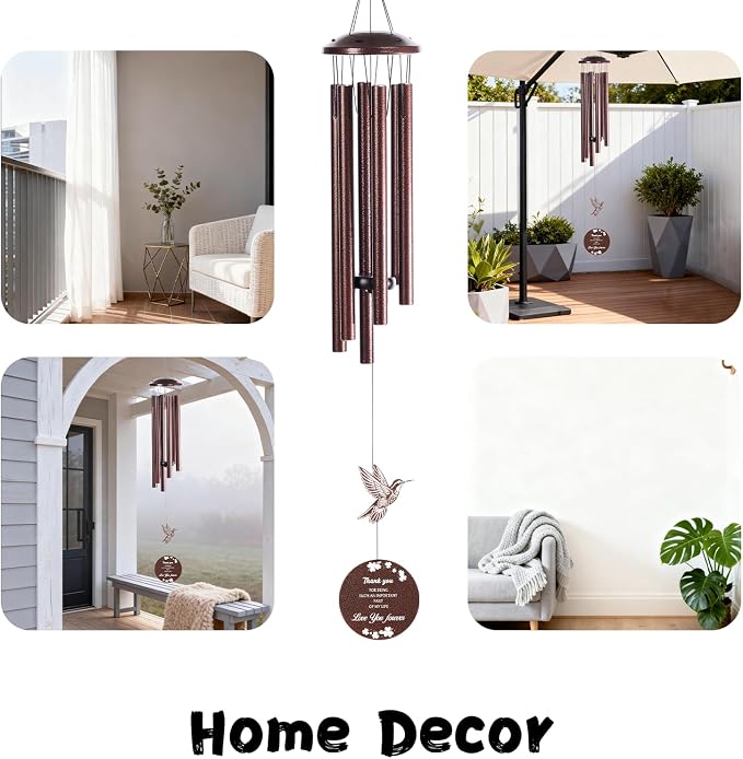 Outdoor Wind Chimes, 37 inch, Hummingbird Windchime, Suitable for Home Decoration, can be Used in Gardens, patios, Balconies, etc. Gift That Expresses Sympathy for Mothers, Grandmothers or Friends.