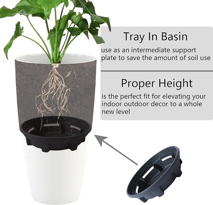 Sun-E Tall Planters for Outdoor Indoor Plants 2 Pack, 21-Inch Large Glossy White Planter, High Gloss Glazed Ceramic-Look Tall Pure White Flower Pots for Bright Entryway Modern Decor