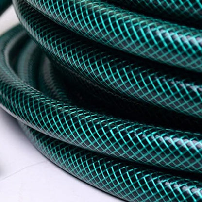 Darnassus PVC Garden Hose 1/2 Inch, 15 FT Flexible Water Hose Green with Male and Female Plastic Fittings - No Leaking and Lightweight for Household Outdoors Lawns Patio