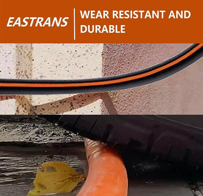 EASTRANS Short Garden Hose 10 ft x 5/8", Heavy Duty Black Orange Water Hose with 3/4" Solid Brass Connector, Flexible, Lightweight, Durable, Male to Female