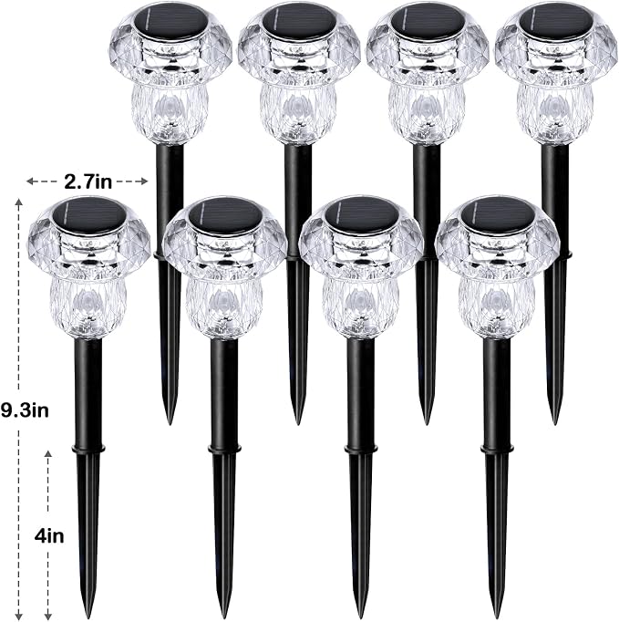 Solar Pathway Lights Outdoor 16 Pack Mushroom Garden Lights Waterproof Solar Powered Yard Lighting for Landscape, Driveway, Path, Walkway, Patio, Outside Garden Decorations, 3000K Warm White