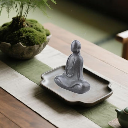 Faceless Buddha Statue Indoor, Solid Cast Iron Buddha Figurine, Minimalist Buddha for Home Decor, Indoor Desk Zen Decor for Spiritual Room Meditation
