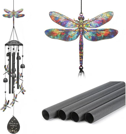 Dragonfly Wind Chimes Outdoor Durable Metal Windchimes Garden Patio Decor | Dragonfly Gifts for Women/Men, Garden/Yard Decor, Memorial/Birthday Gifts for Grandma/Mom, Chimes for Outside