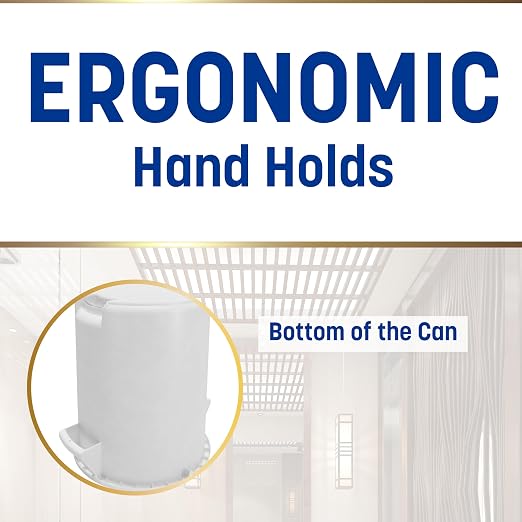 SPARTA Bronco 10 Gallon Trash Can, Thick Polyethylene Bin, NSF Certified Waste Container with Top Handles, Bottom Handholds, Reinforced Base and Stackable, LLDPE, 10 Gallon, White (Pack of 6)