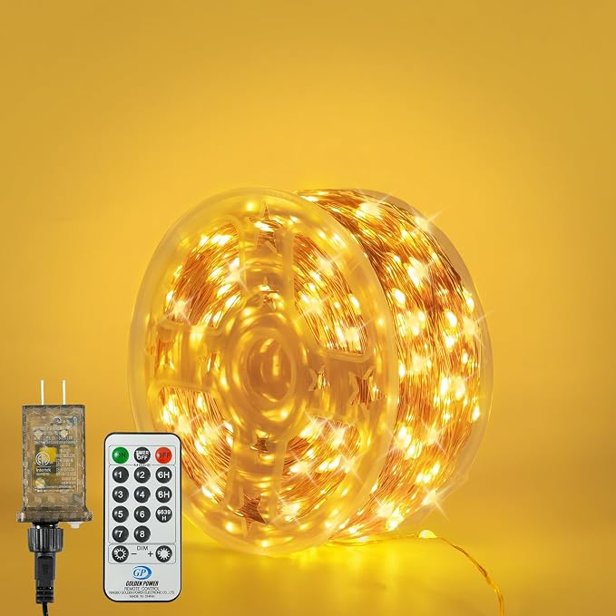 SenLuKit Copper Wire Fairy Lights Waterproof Plug in Christmas String Lights with Remote for Living Bed Room, Backyard, Patio, Garden, Porch, Wedding or Christmas Decorations