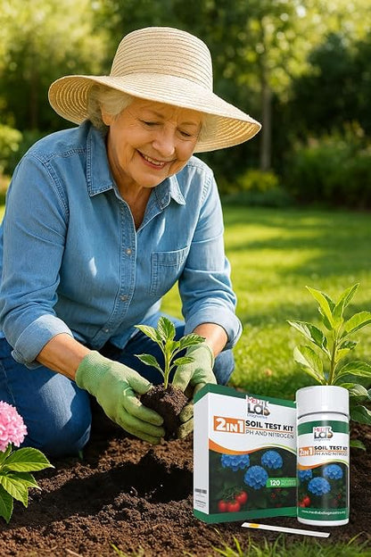 Soil Test Kit- 2-in-1 Soil & Nitrogen Test Strips(120 cnt), Accurate Soil Tester for Garden, Plants, Vegetables, Flowers, and Lawn Care.