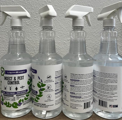 VermExon Peppermint Oil Insect & Pest Control Spray – 32oz Natural Plant-Based Bug Killer for Spiders, Ants, Flies, and Other Insects, Safe for Home & Kitchen Use