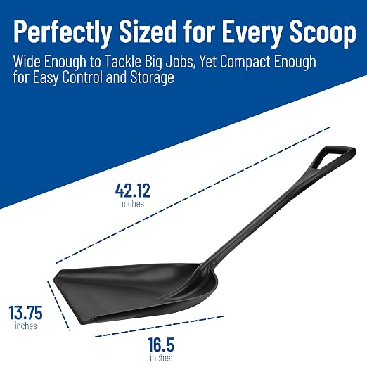 SPARTA Polypropylene Sanitary Shovel, One-Piece Food Handling Scoop, Commercial Kitchen and Bulk Ingredient Transfer Tool, 13.75" x 16.5" Scoop, Black (Pack of 3)